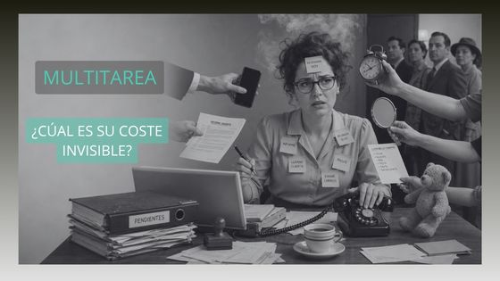 mujer realizado muchas tareas en oficina