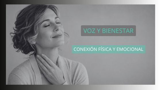 mujer toca su garganta voz y bienestar